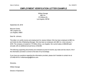 Carta de verificación de empleo: modelo y formato a utilizar Carta de verificación de empleo: modelo y formato a utilizar